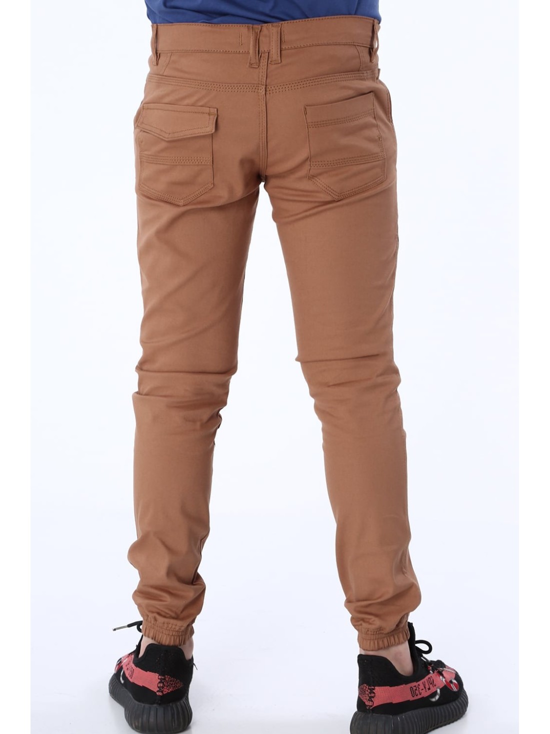 Boys\' caramel trousers with elastic bands NDZ105 - Online store - Boutique